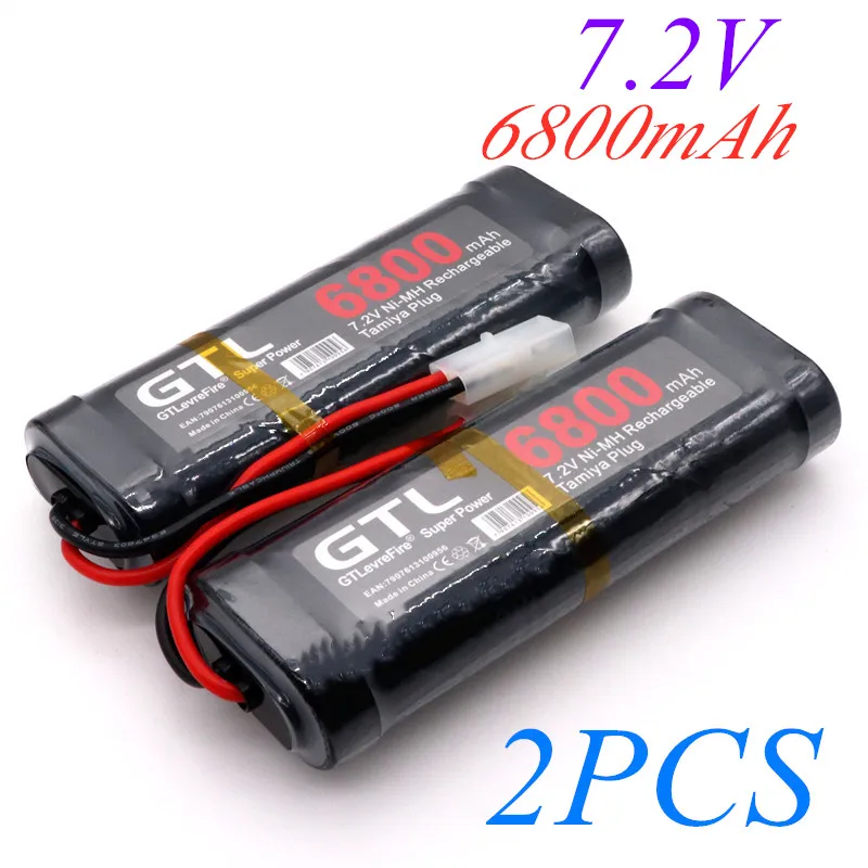 

2021 New 7.2V Battery 6000mAh NiMH Batteries Pack For RC Car Truck Buggy Boat Tank Ni-Mh Baterias gray supper power
