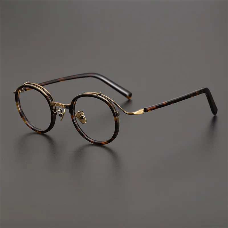 ELECCION Acetate Glasses Frame Women Vintage Round Prescription Eyeglasses Men Myopia Optical Spectacles Eyewear