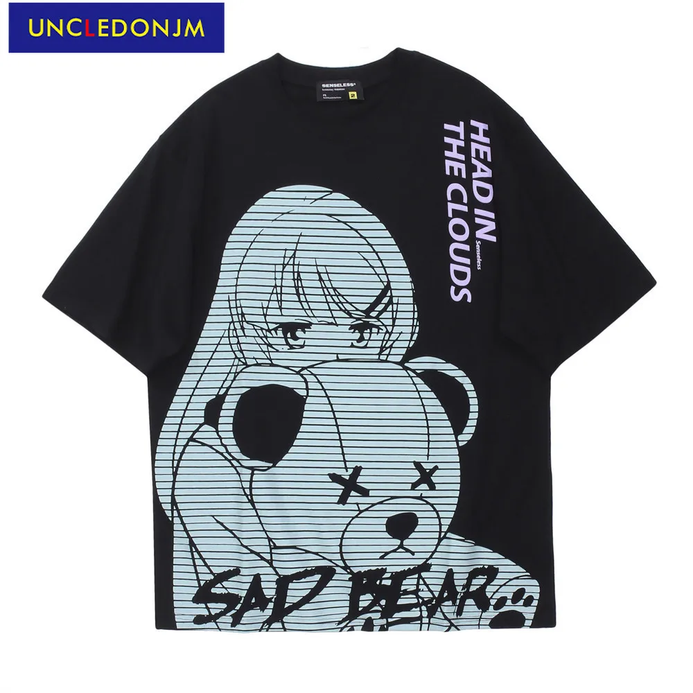 

UNCLEDONJM Japanese streetwear cartoon t shirts graphic t shirts 2022 summer Tops tees HIP HOP anime t shirt