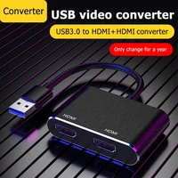 usb3 0 to dual hdmi compatible 4k hd simultaneous display dual screen type c expansion dock for meeting video teaching