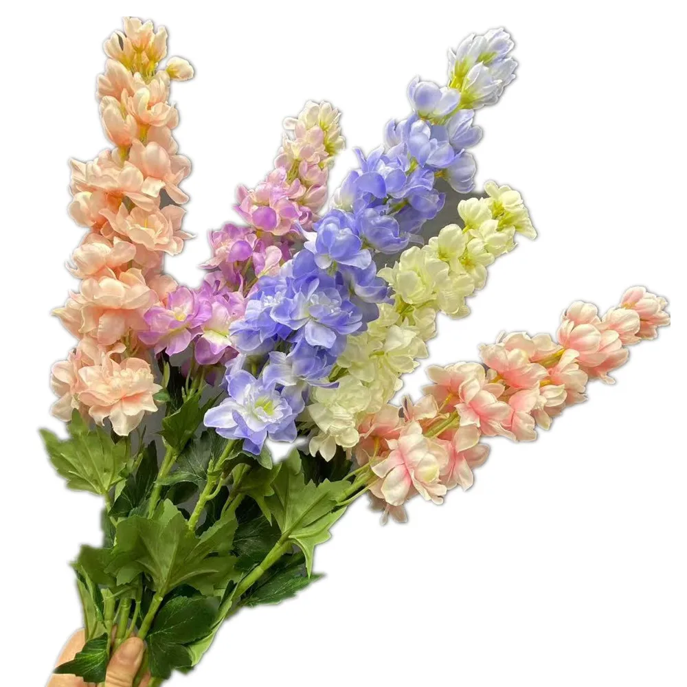 ONE Faxu с длинным стержнем весенне-фиолетовая имитация Delphinium Ajacis зеленым листом для