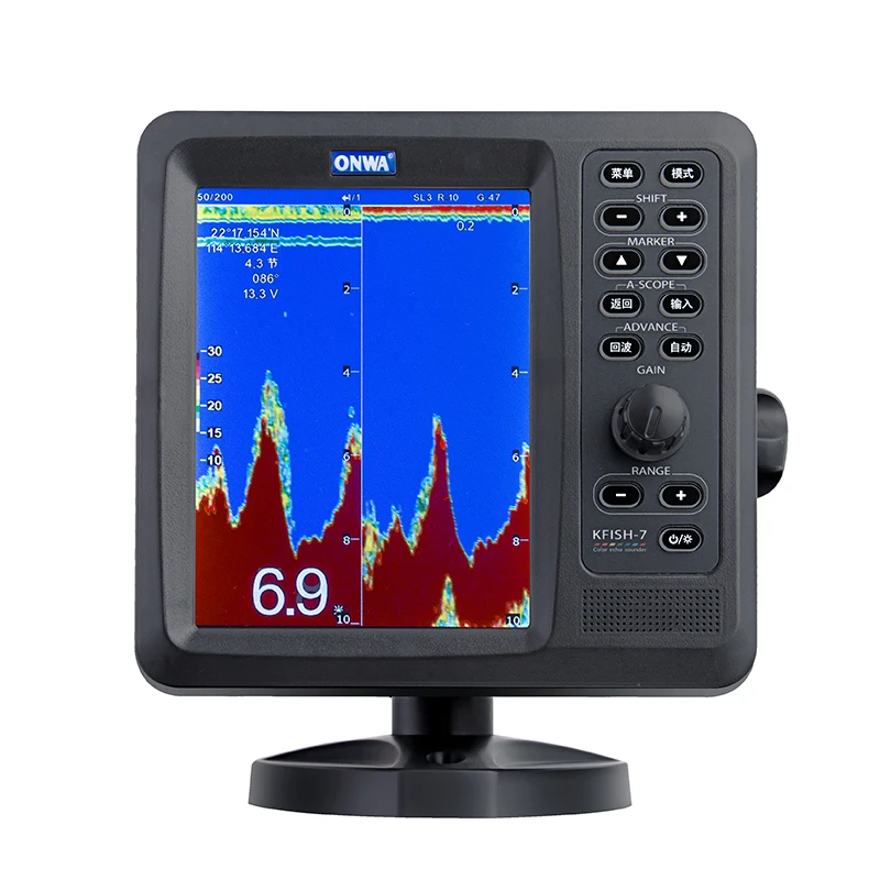 

Marine fishing sounder depth sounder suitable for onwa Anhua kfish-7 with fish size function color sonar fish finder