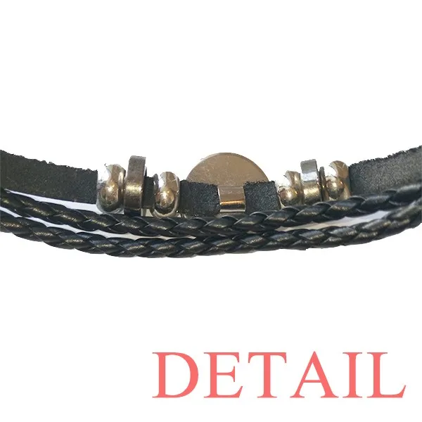 

Chrysanthemum Yellow Sand Leave UU Bracelet Braided Leather Woven Rope Wristband