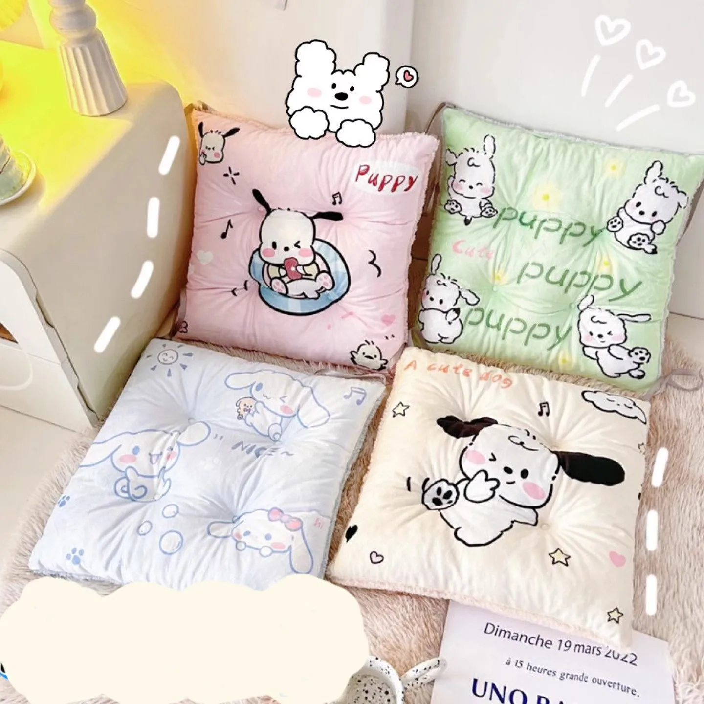 

Kawaii Sanrio Plush Cushion Hello Kittys Cinnamoroll Pochacco Cute Anime Cushion Autumn Winter Thickened Sofa Cushion Dormitory