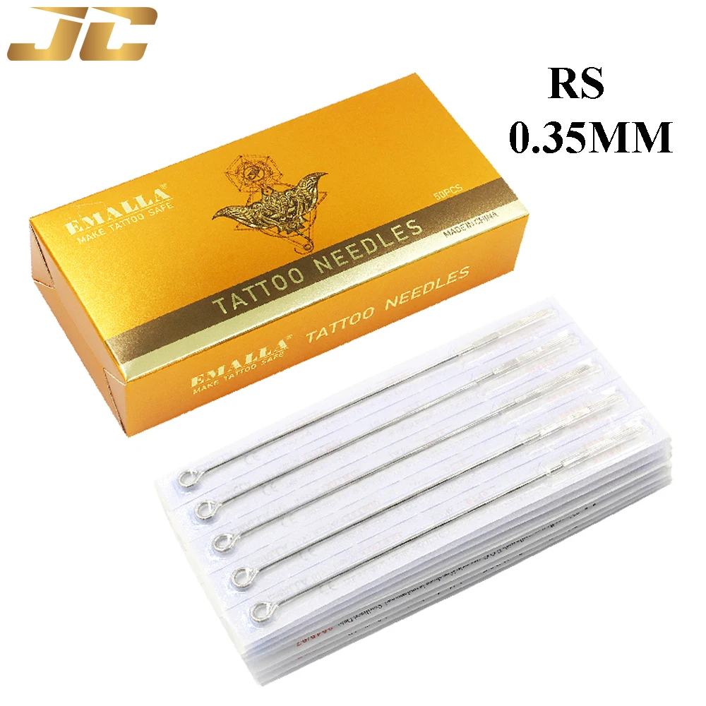 

50PCS 3/5/7/9/11RS Tattoo Needles 0.35mm Sterilized Tattoo Needles Disposable Round Shader Needle for Tattoo Machine