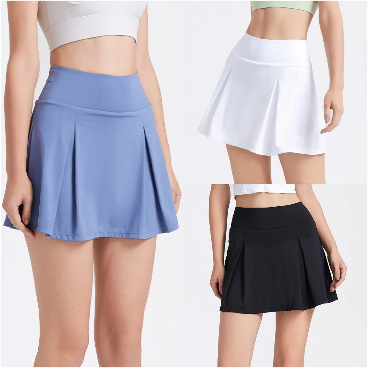 Женское теннисное короткое платье для бадминтона из спандекса с защитой от