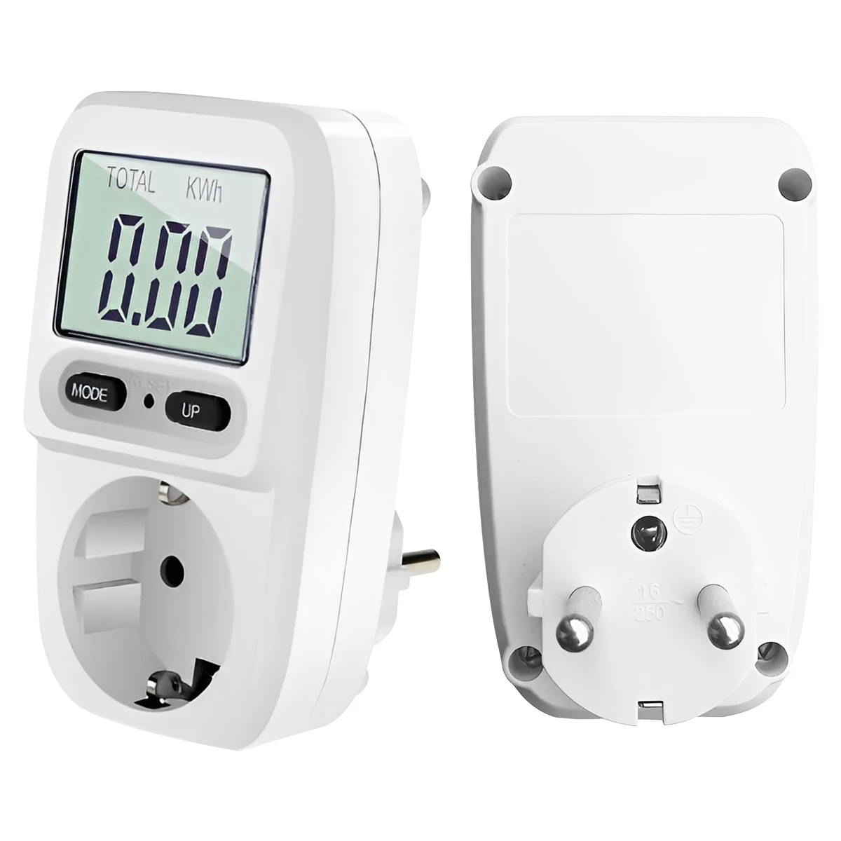 

New 2 Pack Power Consumption Meter Plug-in Socket Power Meter LCD Backlight Display Portable Electricity Consumption Energy
