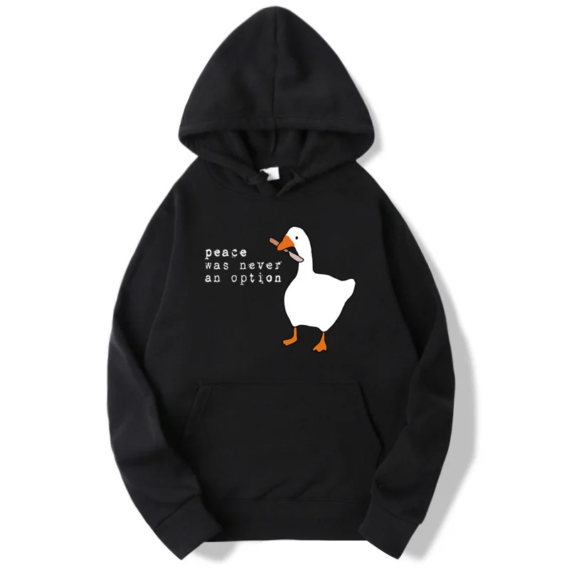 

Hoodies Men 2020 Autumn Winter Sudadera Hombre Peace Was Never An Option Goose Hoodie Unisex Hooded For Men Women Sweatshirts
