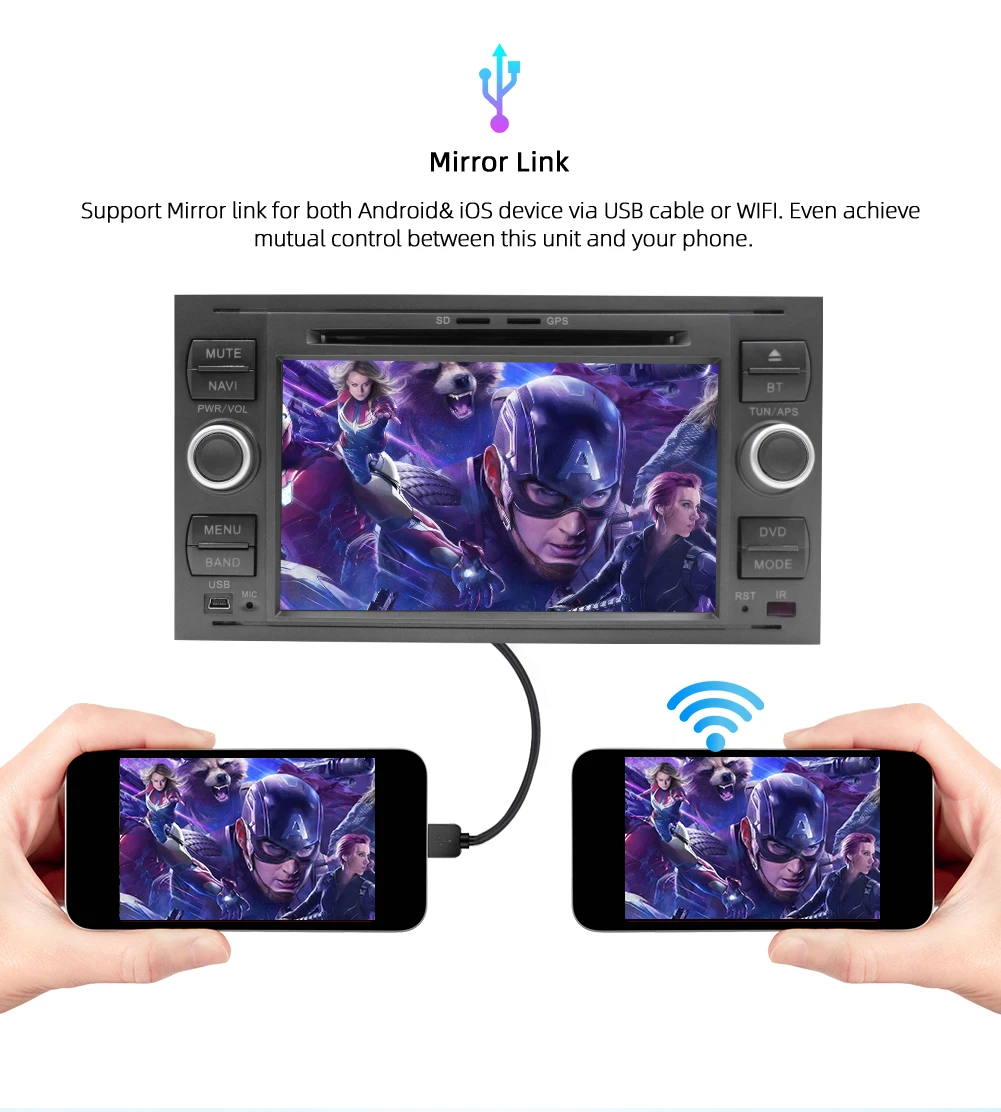 Авторадио Kcbosion 2 Din Android GPS Carplay автомобильное радио мультимедийный плеер для Ford Focus