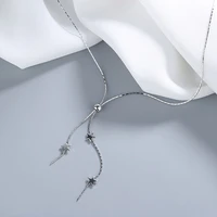 1pc elegant star long chain pull necklaces for women girl simple clavicle chains choker fashion jewelry