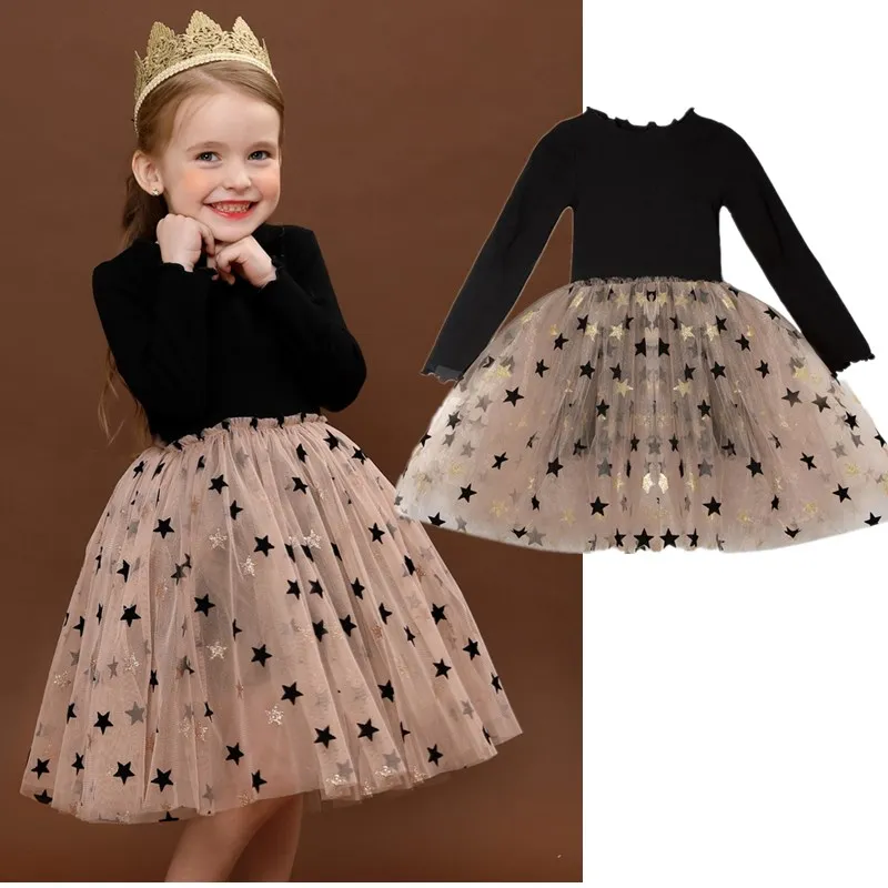 

2021 Brand Lace Polka Dotted Dress for Girls Mesh Princess Birthday Party Dress Elegant Prom Gown 3-8Y Kids Children's Dresses