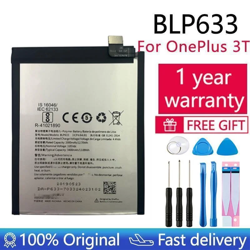 100% Original Replacement Battery For OnePlus 1 2 3 3T 5 5T 6 6T 7 Pro 7T Plus 8 8Pro Phone Batteries Tools Kits |