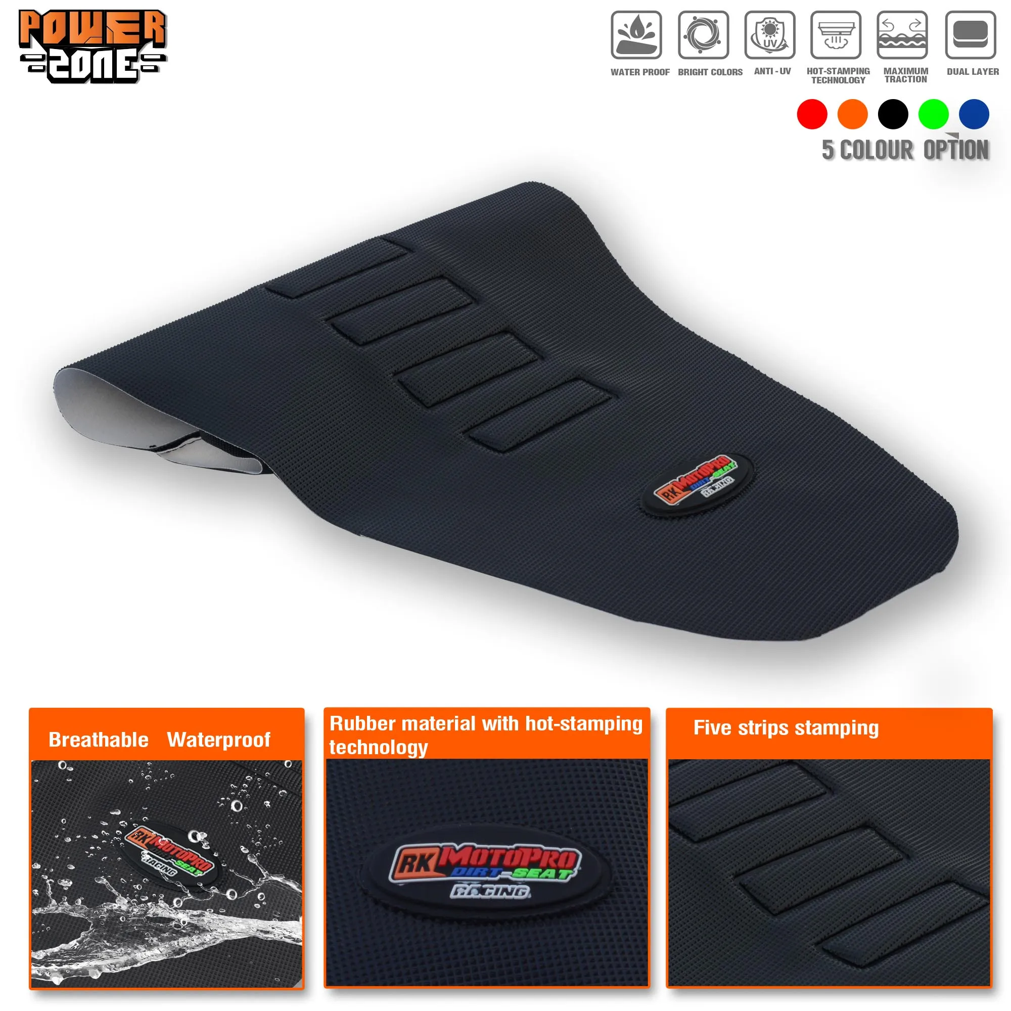 Чехол на сиденье мотоцикла POWERZONE с нескользящим захватом мягкий чехол 3D KXF CRF YZF WR TC