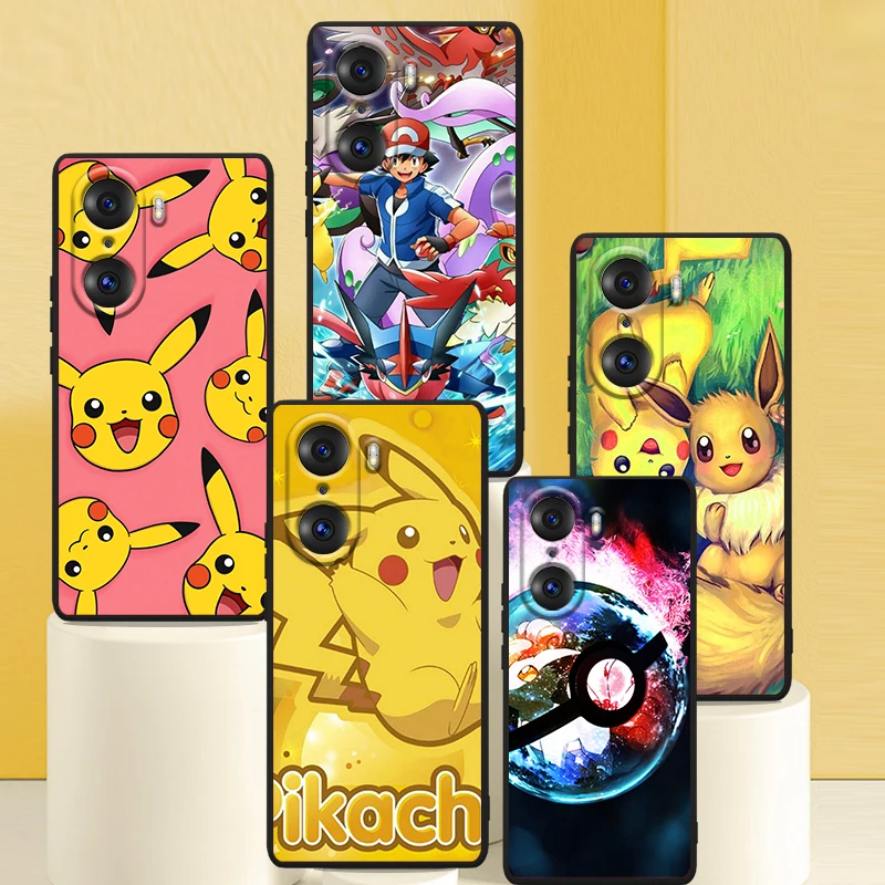 

Pokemon Pikachu Cartoon Phone Case For Honor 70 60 SE 50 X8 X7 X30 X20 20 10 10X 10i 9C 9A 9X 8A 8X Pro Lite Black Cover