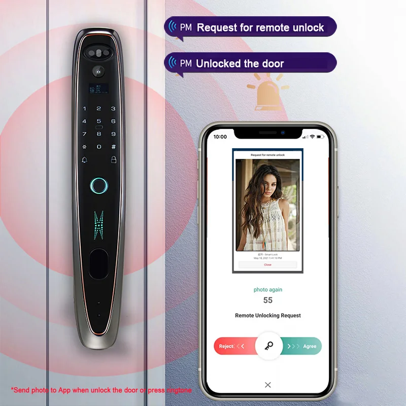 XSDTS 3D замок с распознаванием лиц цифровой умный дверной паролем Tuya Smart Life