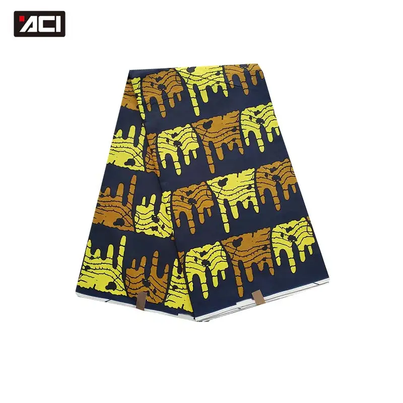 

ACI 6 Yards African Wax Fabric Printed Cotton Ankara Tissu Africain Ghana Nigeria Batik Wax African Print Fabric Wholesale