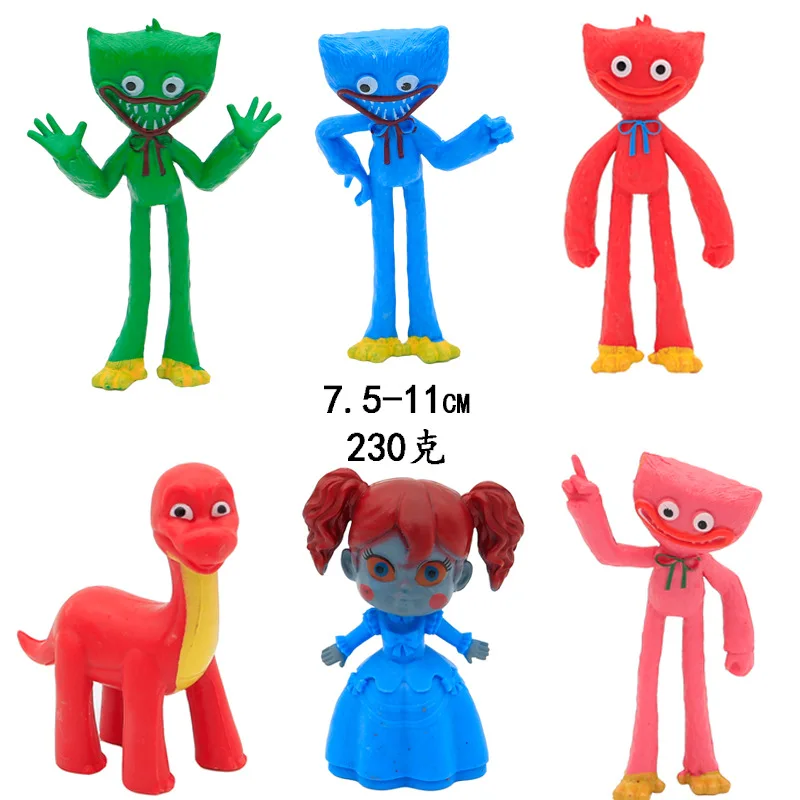 

6pcs Anime Huggy Wuggy Game Action Figures Figures Sausage Monster Poppy Playtime Bobby's Model Decoration Toys Children Gifts