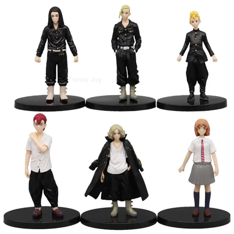 

6 Styles Bandai Anime Tokyo Revengers Action Figure Manjiro Sano Chifuyu Matsuno Takemichi Hanagaki Figurine Manga