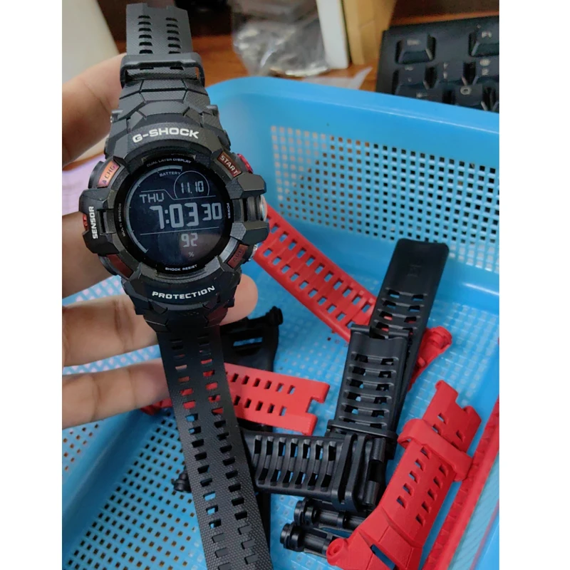 Фото Для умных спортивных часов Casio серии GSW-H1000, силиконовый ремешок из смолы, черные аксессуары, аксессуары для мужских часов + инструмент №3