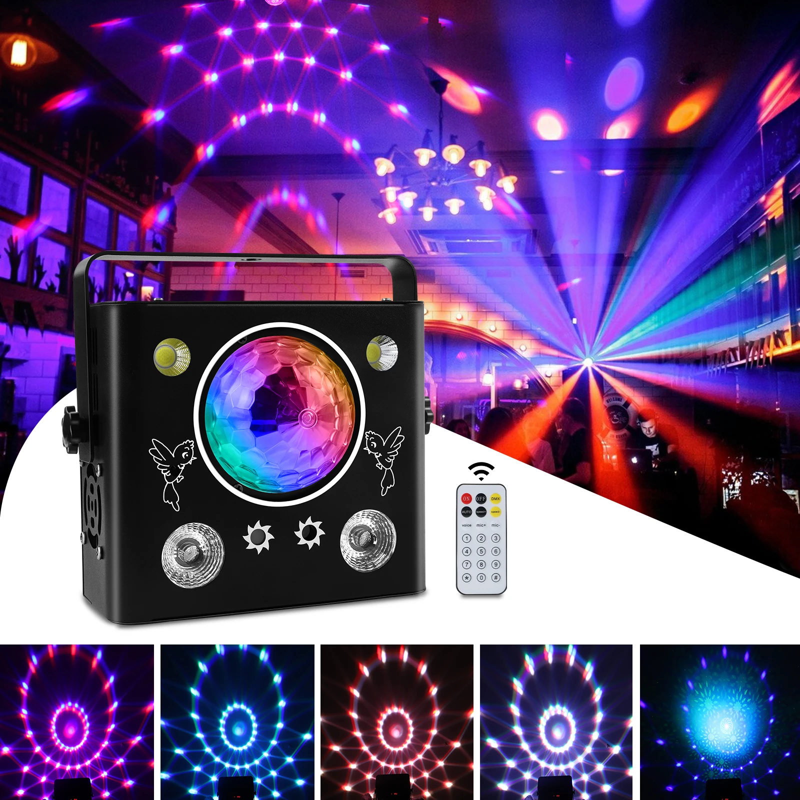 

Dyeing Kaleidoscope RGBW Four-in-one Effect Light Stage Lighting Colorful Family KTV Disco Nightclub Flash Light