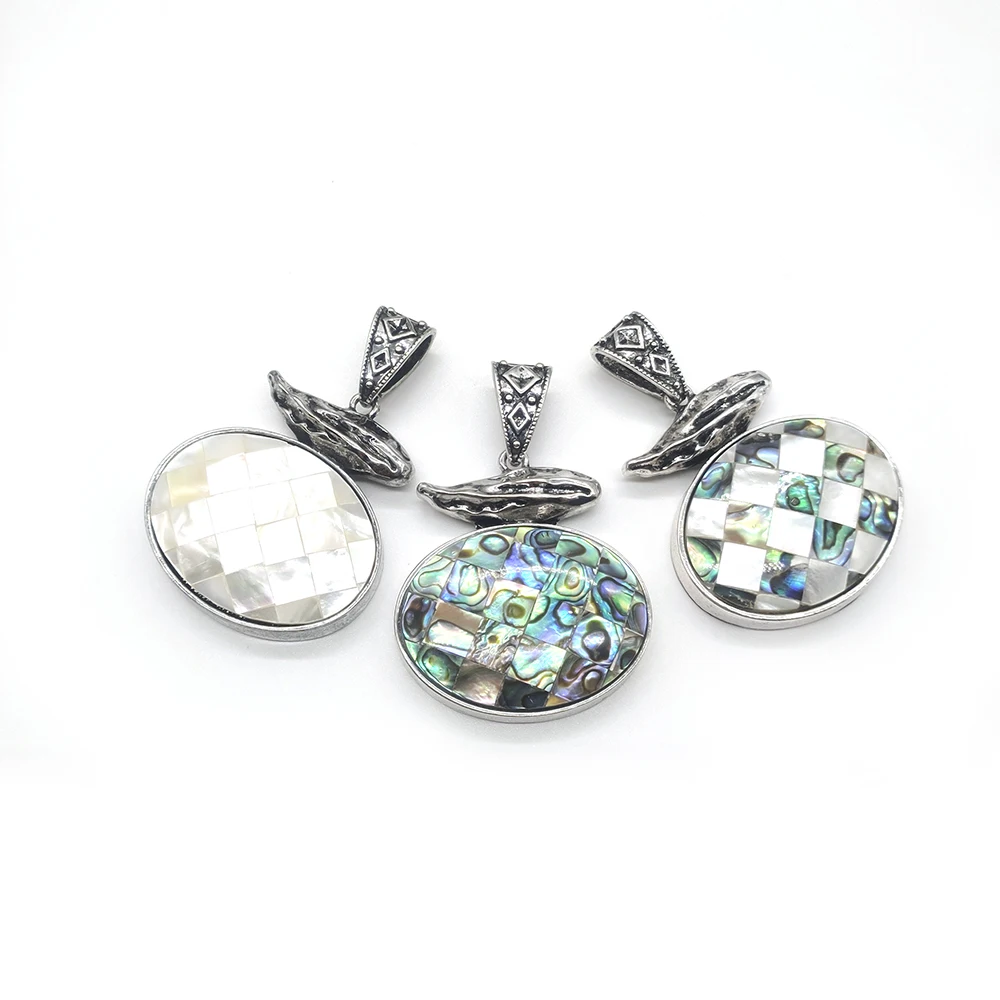 Оболочка из натурального камня для морской воды, овальная Изысканная фотооболочка из цинкового сплава, аксессуары для рукоделия, 43x49 мм, 1 шт.