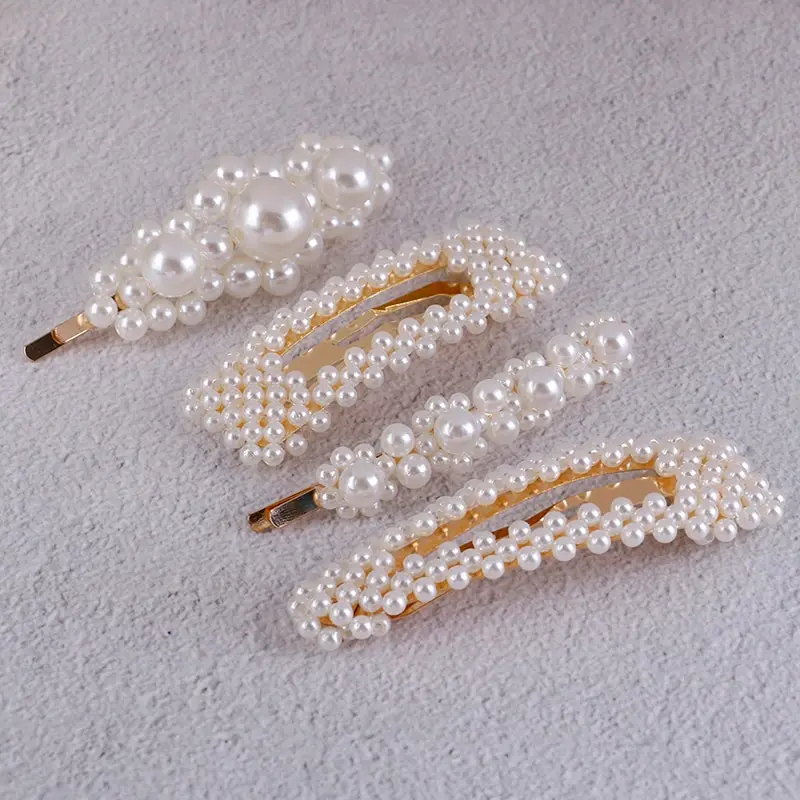 

4pcs/Set Korea Fashion Solid Pearl Hair Clips For Women Hair Barrette Hairpins Trendy Handmade Hair Styling Accessories