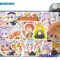 50pieces miss kobayashis dragon maid cute cartoon servant girls anime stickers for phone laptop skateboard bike car sticker toy