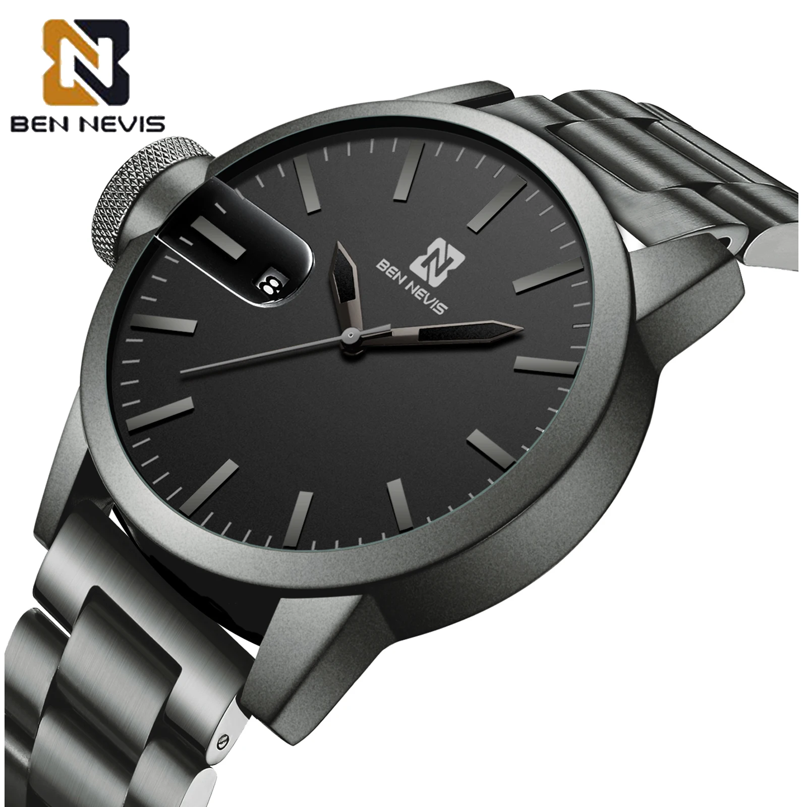 

Роскошные часы для мужчин, простые часы Бен-Нерис из сплава, календарь, военные спортивные часы с уникальным дизайном, водонепроницаемые му...