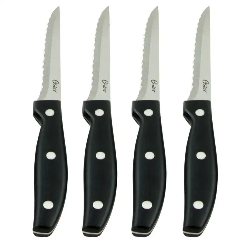 

4 Pack 4.5 inch Steak Knife Set in Black Handmade pizza cutting axe Nifes Roccbox Cortador de pizza Pizza storage container Baki