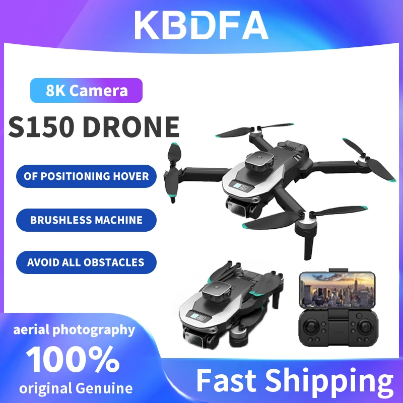 

Квадрокоптер KBDFA S150 складной профессиональный, Дрон 8K HD с двойной камерой, GPS, оптический поток, обход препятствий, бесщеточный двигатель