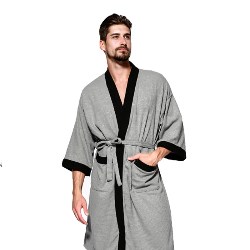 

Plus Size Summer Spring Men Bathrobe 8XL Bust 140cm 7XL 6XL Sleepwear Pajama Large Size