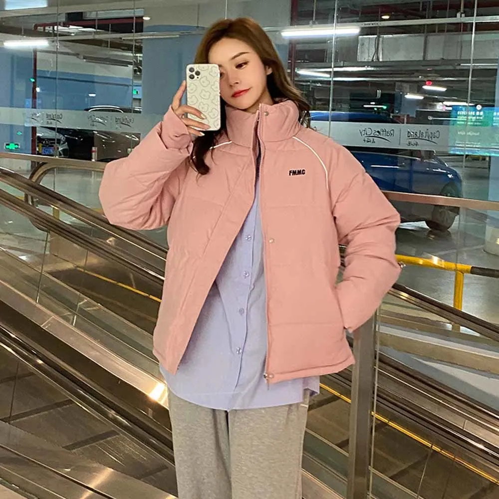 Casual Winter Outwear Jacket Parkas 2023 Winter Women Oversized Parkas Jacket Fashion Solid Stand Collar Thick Warm Padded Coat