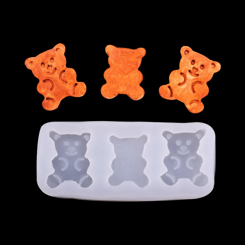 

DIY Bear Biscuit Silicone Mold Handmade Aromatherapy Gypsum Candle Accessories Bear Cake Decoration Silicone Molds for Baking