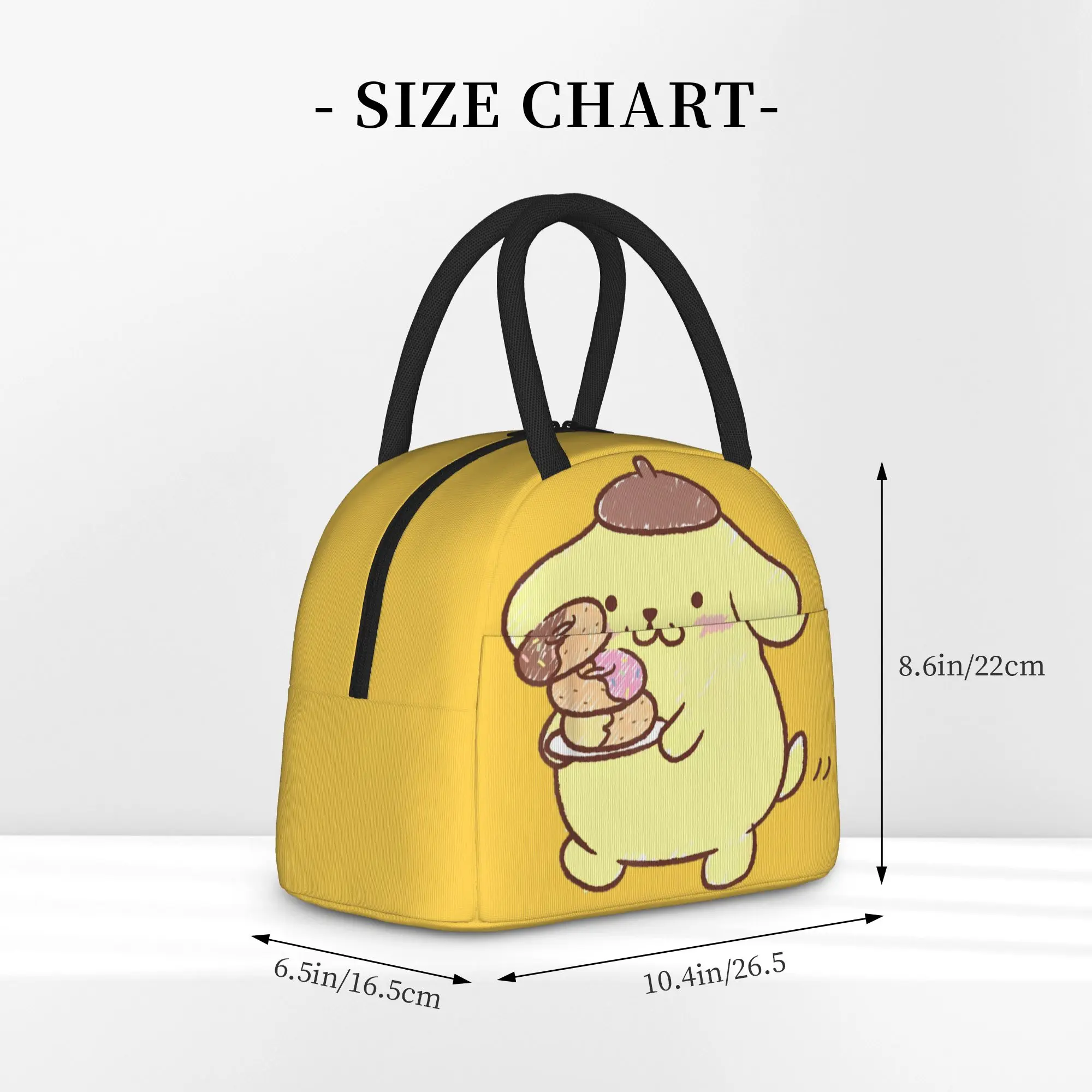 Фото Термосумка для обедов Pompompurin Donuts, герметичная, с мультяшным рисунком, контейнер для еды, термосумка-тоут, ланч-бокс для школы, активного отдыха, для мужчин и женщин №3