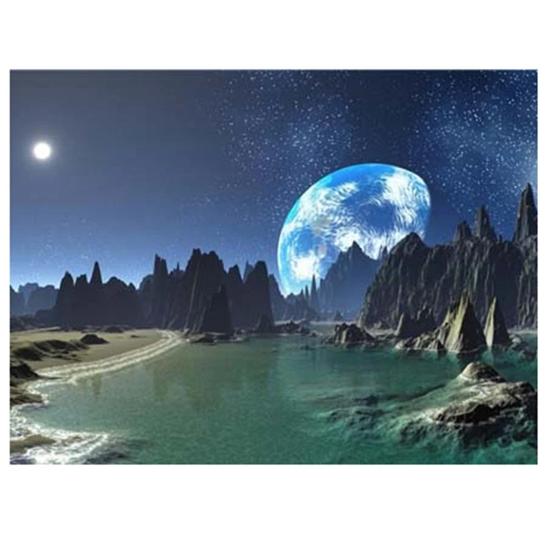 

Пейзаж ночью, Алмазный художник, украсит стену, алмазная живопись, картина для дома, строительный подарок