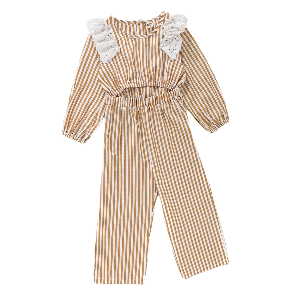 

1-6 Years Children's Jumpsuit Kids Baby Outfit Female Girl Striped Fly Print Long Sleeve Spring Autumn Cute Romper Clothes