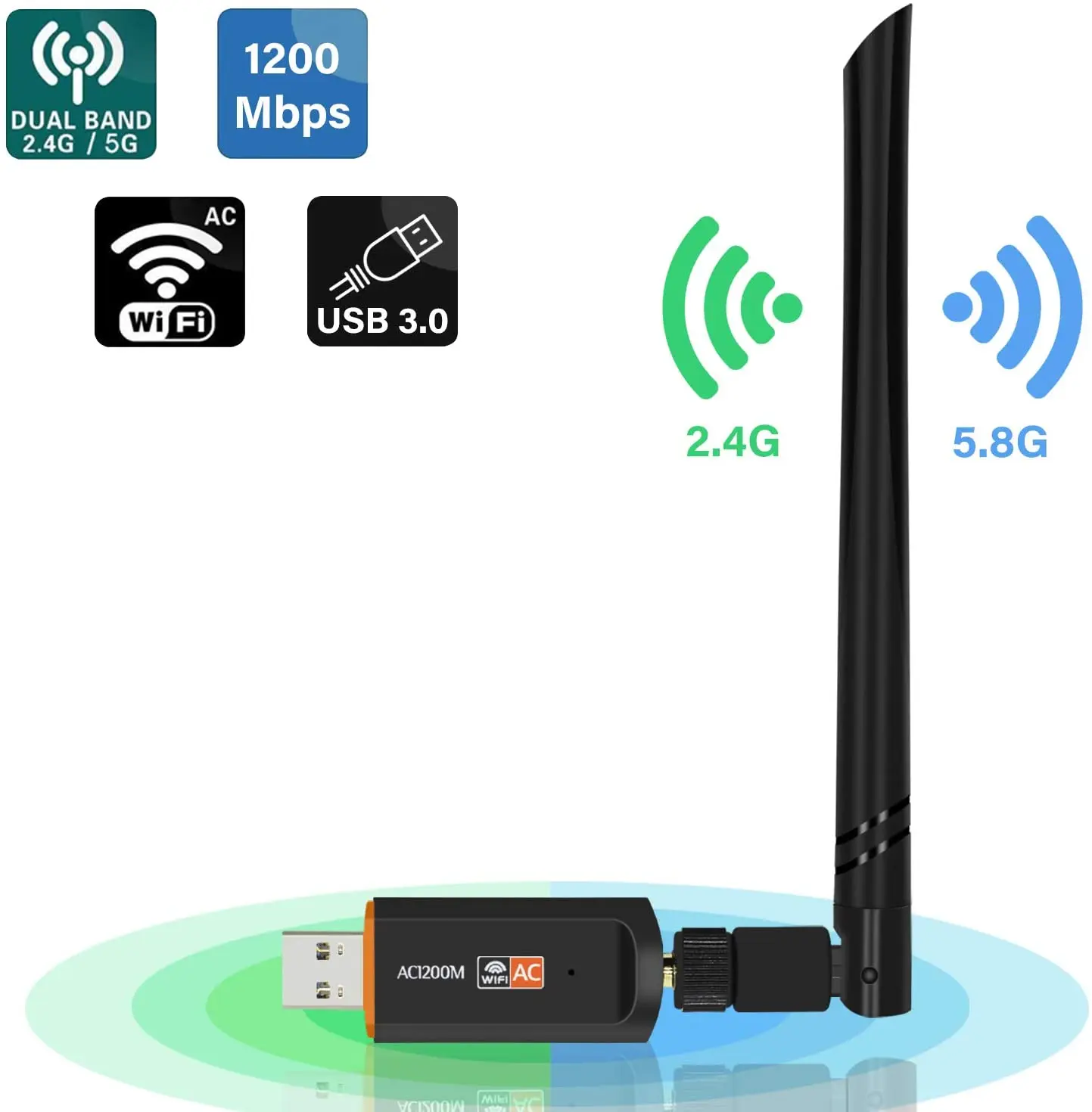 USB Wifi Adapter Dongle Wireless Network Card USB Ethernet Receiver 5G Dual Band Wi-fi Network Card 802.11n/g/a/ac Free Driver