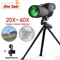 20 60x60 spotting scope monoculars powerful binoculars bak4 fmc waterproof hd zoom with tripod phone holder camping equipment