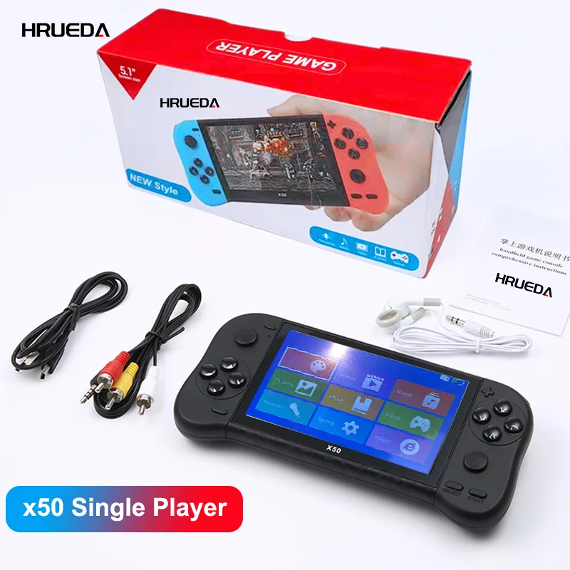 

X50 Game Machine Source Manufacturer 5.1-Inch Full HD Screen Retro PSP PSP Arcade Double Rocker Handheld Game Machine