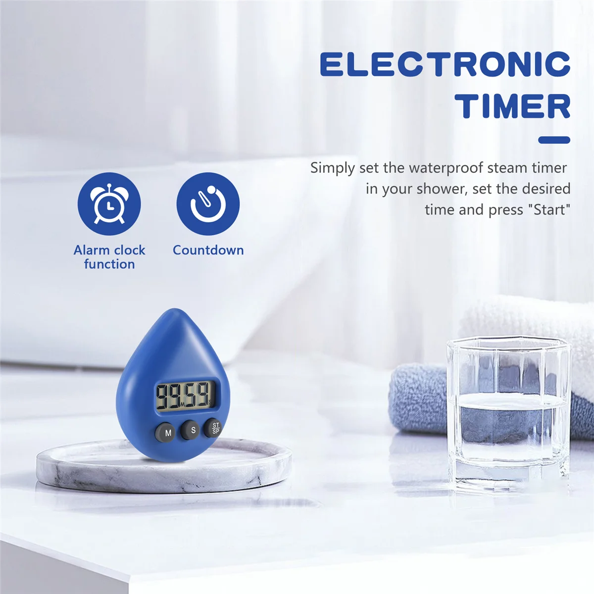 Цифровые часы для ванной комнаты водонепроницаемые душа таймер температура