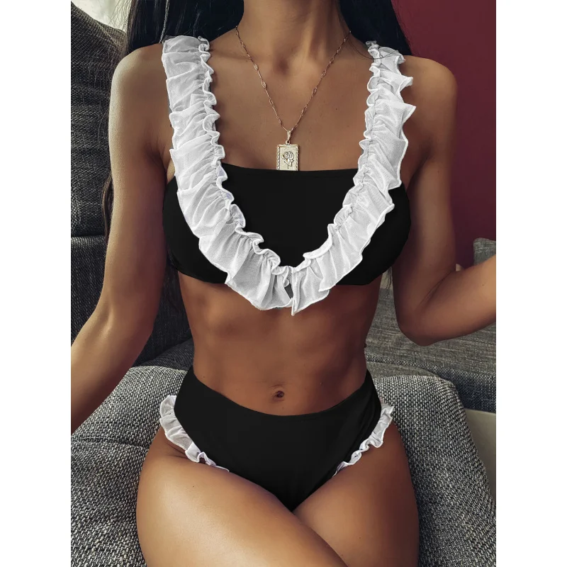 Внешняя торговля Новый черный раздельный купальник 2119