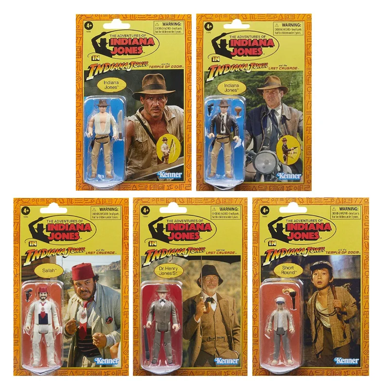 

Hasbro Indiana Jones Retro Collection Last Crusade Sallah Dr Henry Jones Sr Temple of Doom Short Round 5-Pack Figures Toy 3.75"