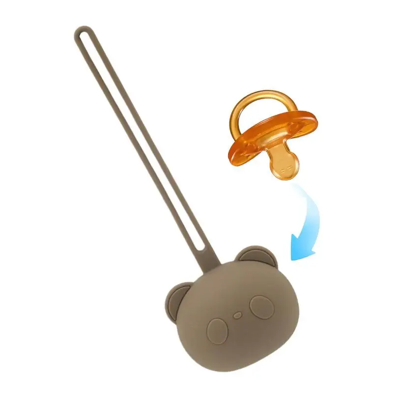 

Silicone Pacifier Holder Pacifier Holders Bear Shape Dustproof Cartoon Cute Portable Food-Grade Baby Supplies Silicone Pouch For