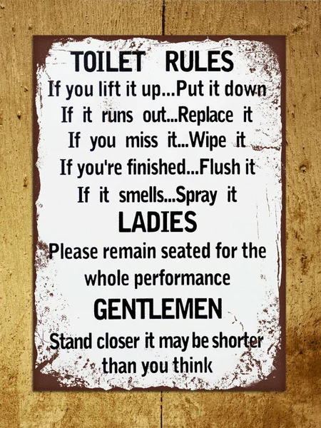 

Vintage Retro Style Toilet Rules Funny Bathroom Metal Sign Tin Wall Door Plaque 8x12 inches 1