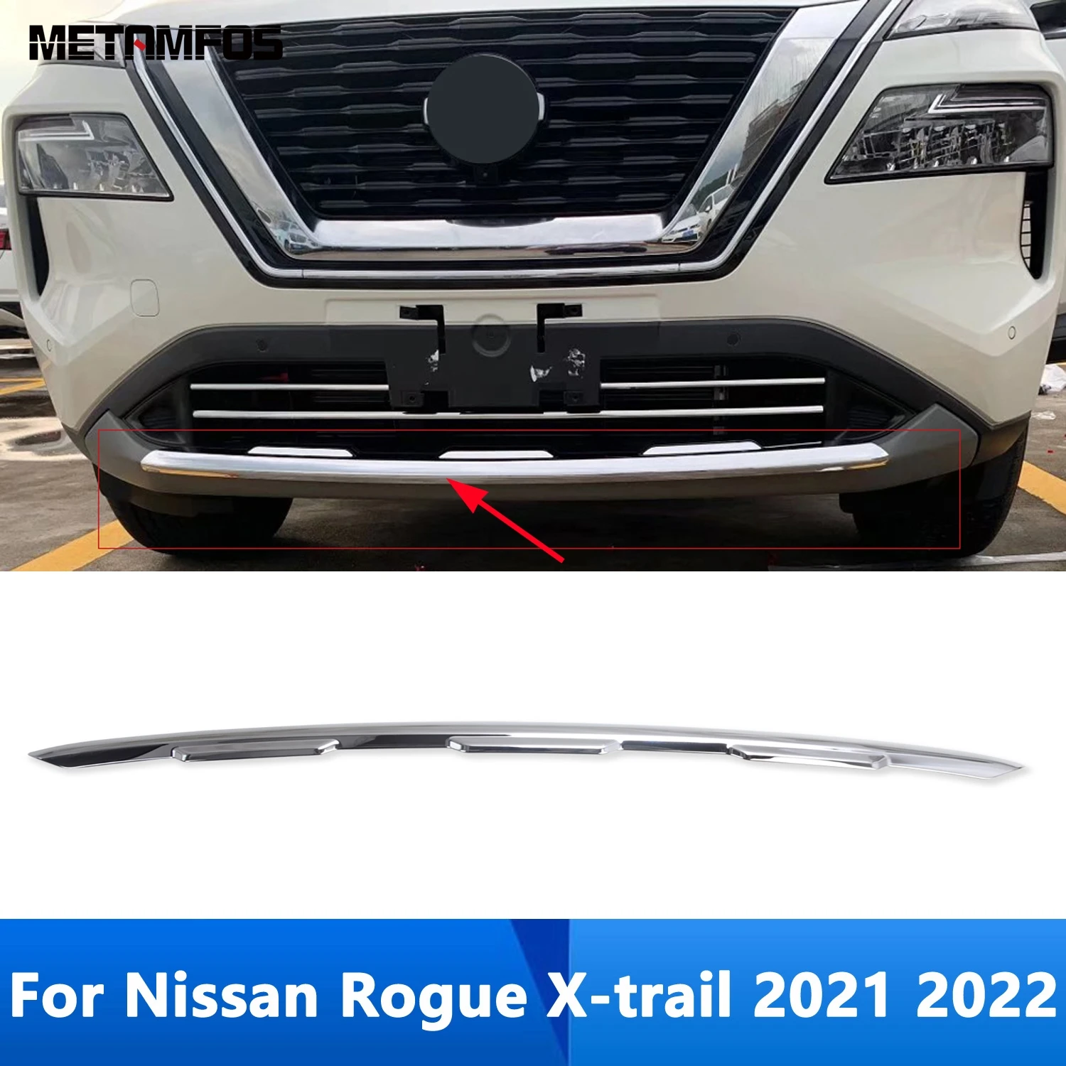 

Хромированный спойлер на передний бампер для Nissan Rogue X-trail 2021 2022, протектор кузова, диффузор, сплиттер, аксессуары, Стайлинг автомобиля