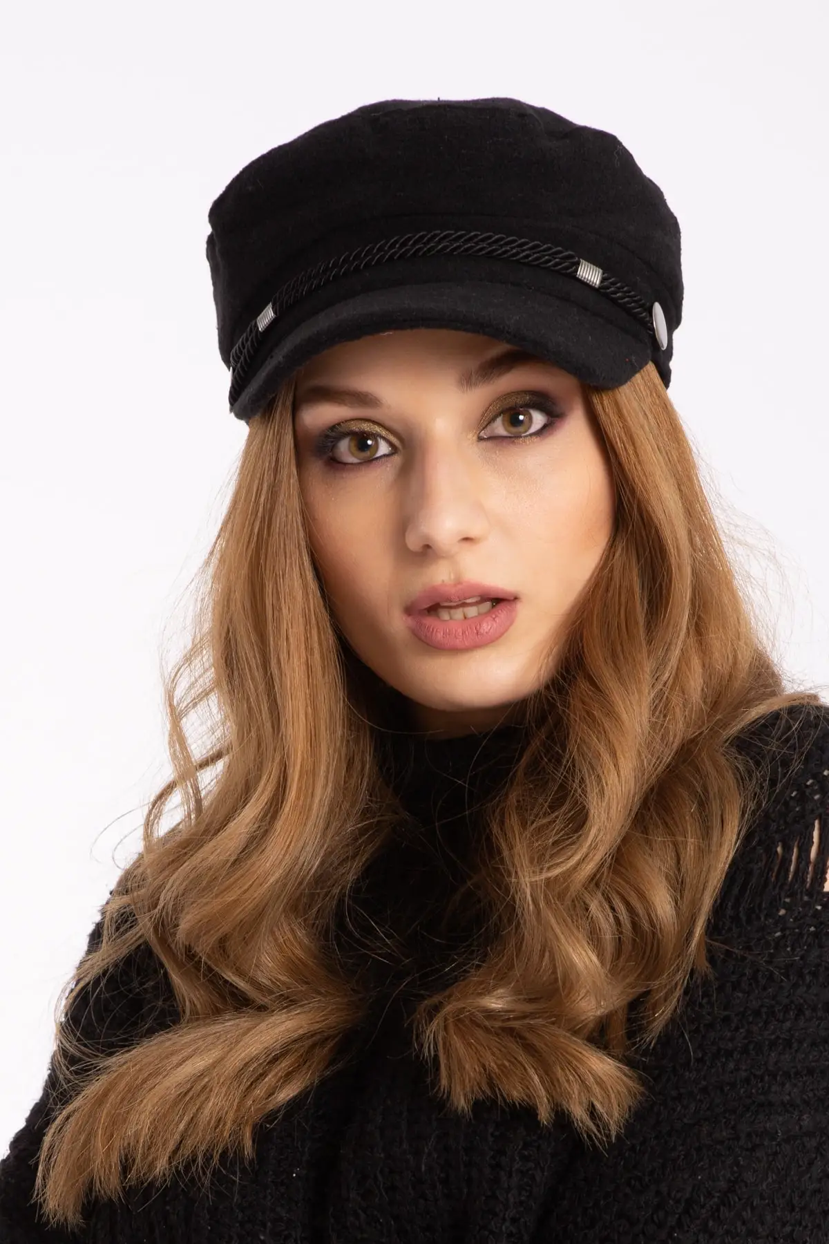 

Black Embroideried Women 'S Hat