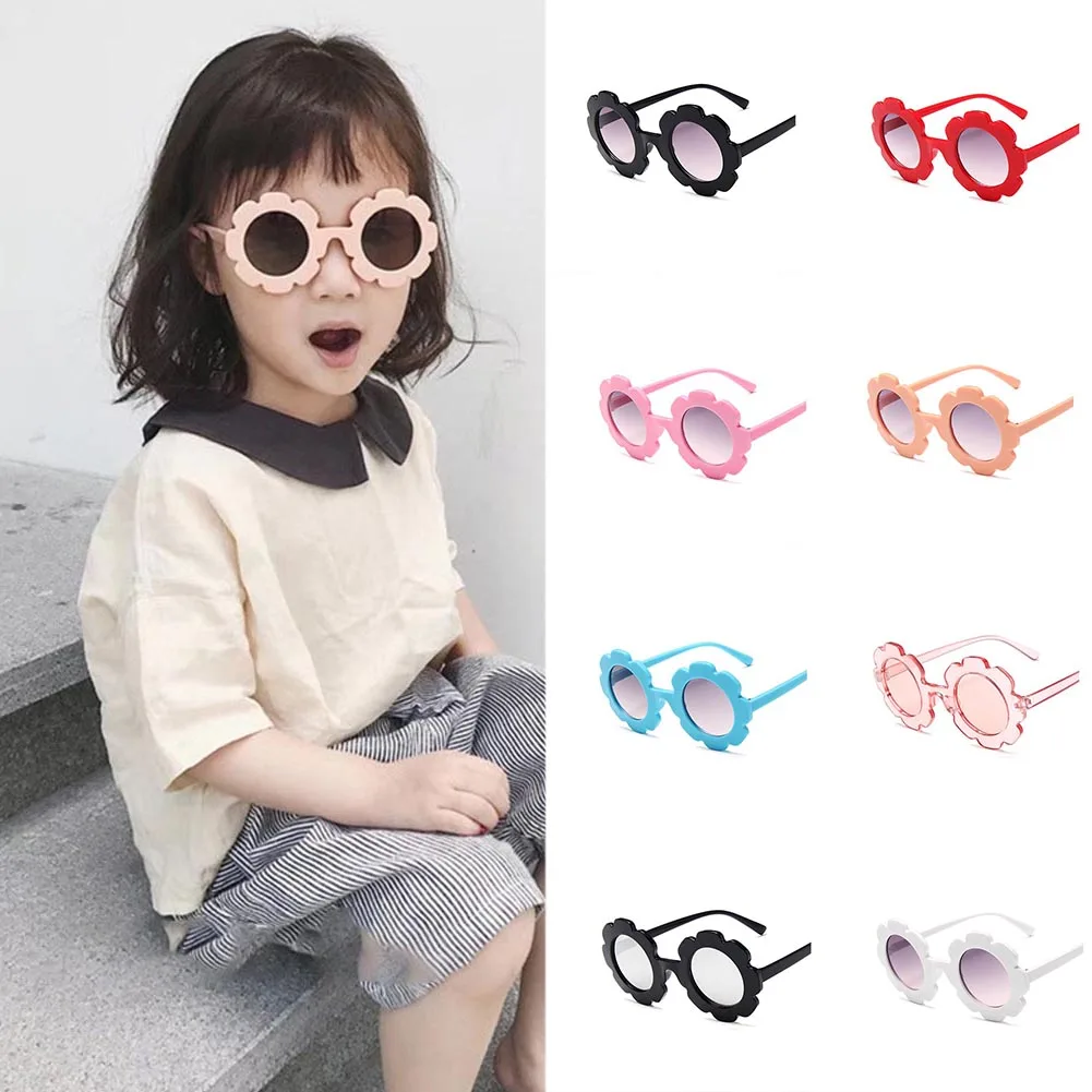 

New Sun Flower Round Cute Kids Sunglasses UV400 for Boy Girls Toddler Lovely Baby Sun Glasses Children Sunglasses
