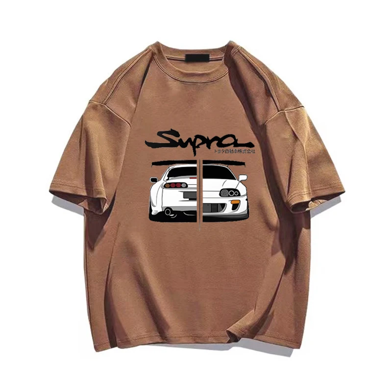 

S-4XL Free Shipping Japanese Anime Car Print Cotton Men T-Shirts Summer Short Sleeve Graphic Women Fashion Streetwear T Shirts