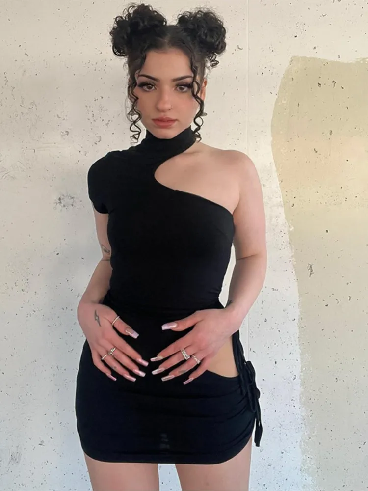 

Summer y2k dresses for women 2022 sexy bodycon dress Mini Party dresses women clothing gothic Off shoulder ladies Evening dress