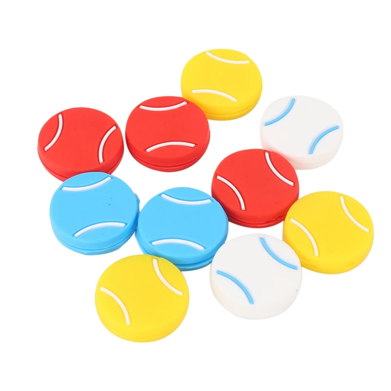 

10PCS Tennis Racket Vibration Dampeners Tennis Shape Tennis Racquet Shock Absorbers Tennis Racket Strings Dampers